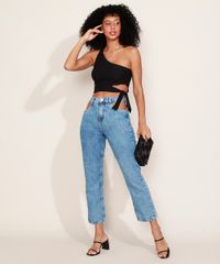 Calca-Jeans-Feminina-Reta-Cintura-Alta-Marmorizada-Cut-Out-Azul-Medio-9971544-Azul_Medio_5