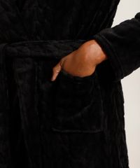 Roupao-de-Fleece-Texturizado-com-Faixa-para-Amarrar-e-Bolsos-Preto-9974121-Preto_5