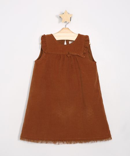 Vestido-Infantil-com-Tule-Sem-Manga-Caramelo-9818771-Caramelo_1