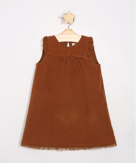 Vestido-Infantil-com-Tule-Sem-Manga-Caramelo-9818771-Caramelo_1