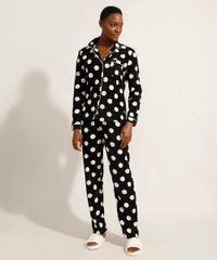 Pijama-Camisa-de-Fleece-Manga-Longa-Estampado-Poa-com-Bolso-Preto-9974705-Preto_1