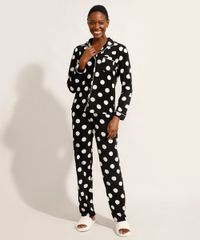 Pijama-Camisa-de-Fleece-Manga-Longa-Estampado-Poa-com-Bolso-Preto-9974705-Preto_3