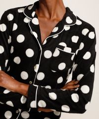 Pijama-Camisa-de-Fleece-Manga-Longa-Estampado-Poa-com-Bolso-Preto-9974705-Preto_4