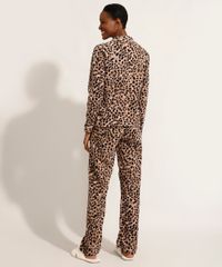 Pijama-Camisa-de-Fleece-Manga-Longa-Estampado-Animal-Print-de-Onca-com-Bolso-Marrom-9974706-Marrom_2