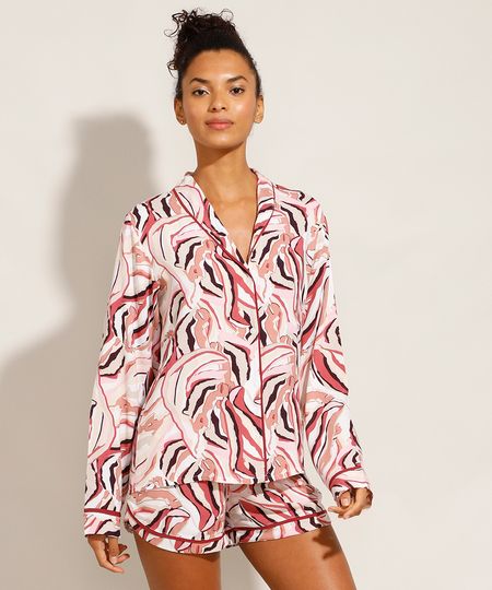 Camisa-de-Pijama-Feminino-com-Vivo-Contrastante-Manga-Longa-Rosa-9954382-Rosa_1_1