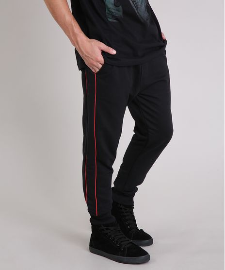 Calca-Masculina-Relaxed-em-Moletom-com-Bolsos-Preta-9171391-Preto_1