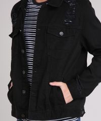 Jaqueta-Masculina-Trucker-de-Sarja-com-Puidos-Preta-9166450-Preto_4