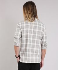 Camisa-Masculina-Xadrez-Manga-Longa-Kaki-9117426-Kaki_2