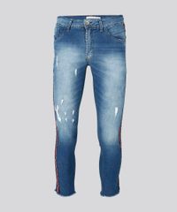 Calca-Jeans-Masculina-Skinny-Cropped-com-Faixa-Lateral-em-Algodao---Sustentavel-Azul-Escuro-9211044-Azul_Escuro_5