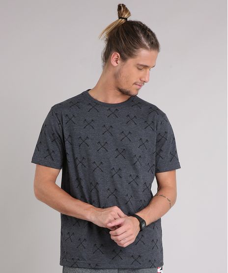 Camiseta-Masculina-Estampada-de-Machados-Manga-Curta-Gola-Careca-Cinza-Mescla-Escuro-9210614-Cinza_Mescla_Escuro_1