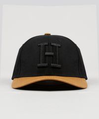 Bone-Masculino-com-Bordado--H--Aba-Curva-Preto-8684267-Preto_1