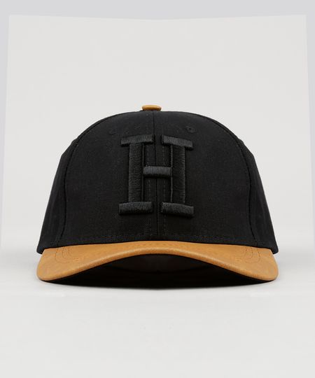 Bone-Masculino-com-Bordado--H--Aba-Curva-Preto-8684267-Preto_1