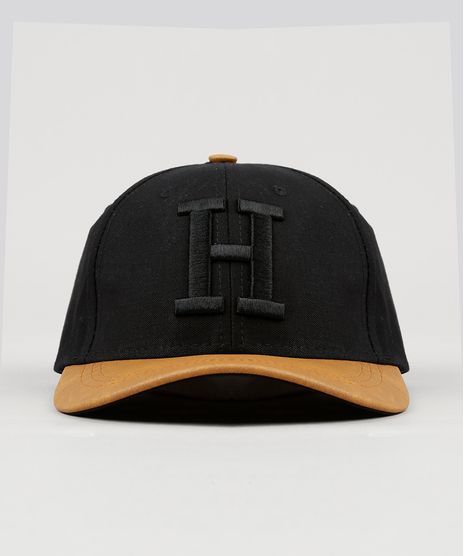 Bone-Masculino-com-Bordado--H--Aba-Curva-Preto-8684267-Preto_1