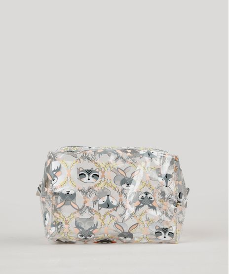 Necessaire-Feminina-Estampada-de-Bichos-Cinza-9229316-Cinza_1
