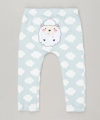 Calca-Infantil-Ovelha-Estampada-de-Nuvens-em-Algodao---Sustentavel-Azul-Claro-8941196-Azul_Claro_1
