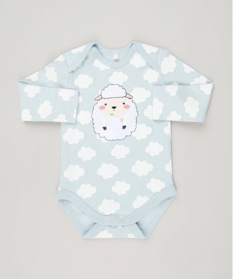Body-Infantil-Ovelha-Estampado-de-Nuvens-Manga-Longa-Decote-Redondo-em-Algodao---Sustentavel-Azul-Claro-8941329-Azul_Claro_1