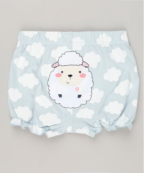 Short-Infantil-Ovelha-Estampado-de-Nuvens-em-Algodao---Sustentavel-Azul-Claro-8941238-Azul_Claro_1