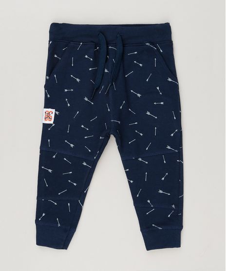 Calca-Infantil-em-Moletom-Estampada-de-Flechas-Azul-Marinho-8616673-Azul_Marinho_1
