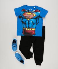 Camiseta-Infantil-Super-Homem-Manga-Curta-Gola-Careca-em-Algodao---Sustentavel-Azul-Royal-8698280-Azul_Royal_3