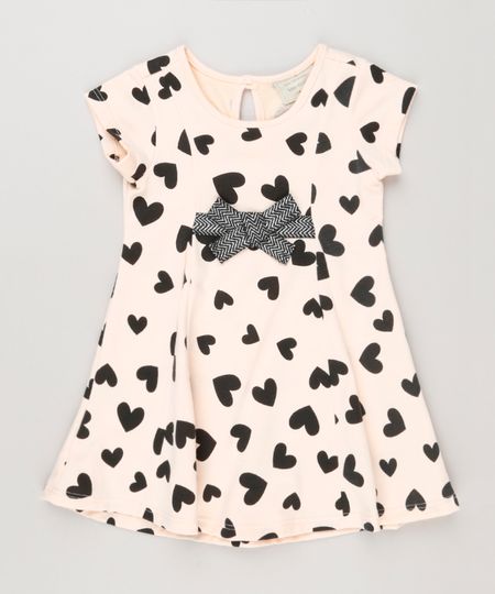 Vestido-Infantil-Estampado-de-Coracoes-com-Laco-Manga-curta-Rose-9223631-Rose_1
