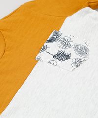 Camiseta-Infantil-com-Recorte-e-Bolso-Manga-Curta-Gola-Careca-Cinza-Mescla-Claro-9227503-Cinza_Mescla_Claro_3
