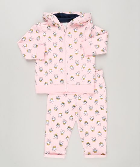 Conjunto-Infantil-de-Blusao-Estampado-Margarida-com-Capuz---Calca-em-Moletom-de-Algodao---Sustentavel-Rosa-Claro-9083894-Rosa_Claro_1