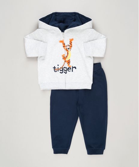 Conjunto-Infantil-de-Blusao-Tigrao-com-Capuz-Cinza-Mescla-Claro---Calca-em-Moletom-Azul-Marinho-8949659-Azul_Marinho_1