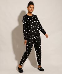 Kit-de-Pijama-Manga-Longa-Estampado-de-Coracoes----Pantufas-Preto-9974575-Preto_3