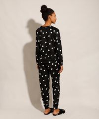 Kit-de-Pijama-Manga-Longa-Estampado-de-Coracoes----Pantufas-Preto-9974575-Preto_4