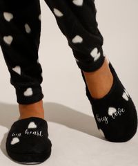 Kit-de-Pijama-Manga-Longa-Estampado-de-Coracoes----Pantufas-Preto-9974575-Preto_7