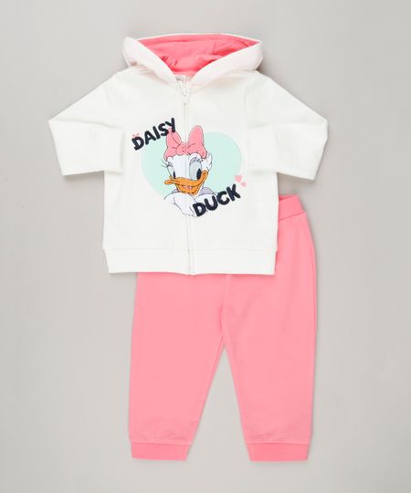 Conjunto-Infantil-de-Blusao-Margarida-com-Capuz-Off-White---Calca-em-Moletom-de-Algodao---Sustentavel-Rosa-9083895-Rosa_1
