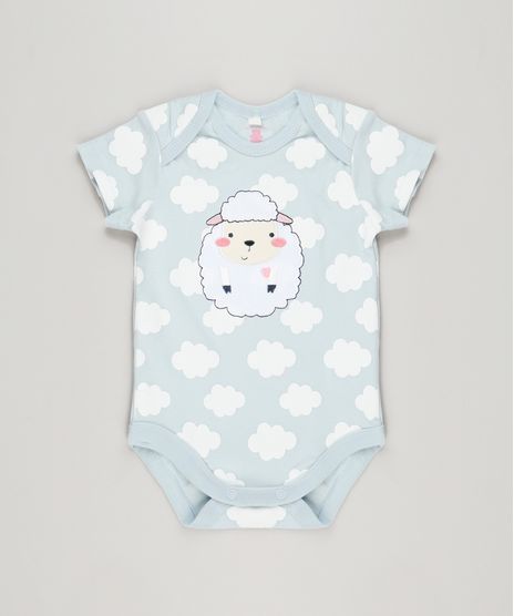 Body-Infantil-Ovelha-Estampado-de-Nuvens-Manga-Curta-Decote-Redondo-em-Algodao---Sustentavel-Azul-Claro-8941315-Azul_Claro_1