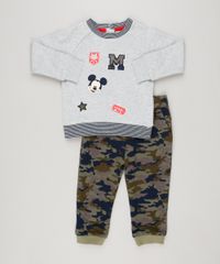Conjunto-Infantil-de-Blusao-Mickey-com-Bordado-Cinza-Mescla---Calca-Estampada-Camuflada-em-Moletom-Verde-Militar-8950644-Verde_Militar_1