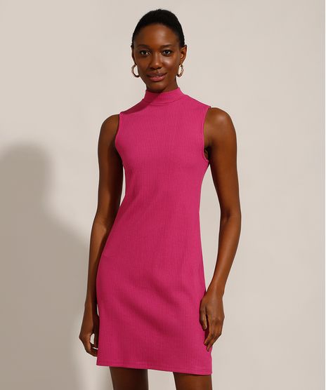Vestido-Canelado-Curto-Basico-Gola-Alta-Pink-9986438-Pink_1