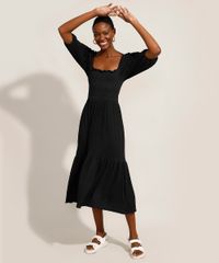 Vestido-Midi-com-Recortes-e-Lastex-Manga-Bufante-Preto-9986420-Preto_3