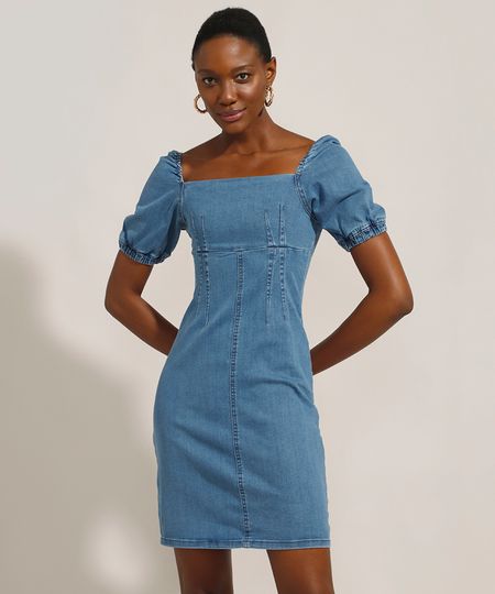 Vestido-Tal-Mae-Tal-Filha-Jeans-Curto-Manga-Bufante-Decote-Reto-Azul-Escuro-9991175-Azul_Escuro_1