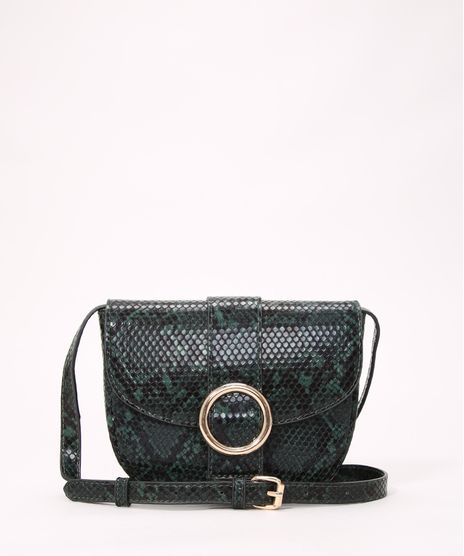 Bolsa-Saddle-Transversal-Pequena-Estampada-Animal-Print-de-Cobra-Verde-9979338-Verde_1