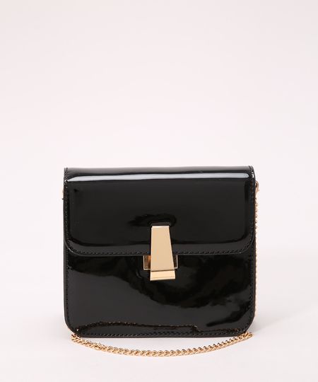 Bolsa-Transversal-em-Verniz-Pequena-com-Corrente-Preta-9979542-Preto_1