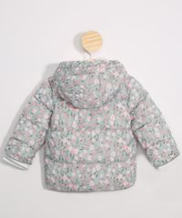 Jaqueta-Infantil-Puffer-de-Nylon-Estampada-Floral-com-Bolsos-e-Capuz-Verde-Claro-9971394-Verde_Claro_2