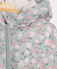 Jaqueta-Infantil-Puffer-de-Nylon-Estampada-Floral-com-Bolsos-e-Capuz-Verde-Claro-9971394-Verde_Claro_3
