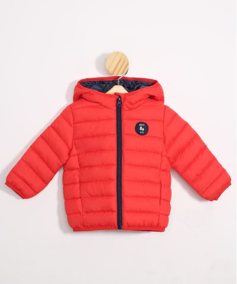Jaqueta-Infantil-Puffer-de-Nylon-com-Bolsos-e-Capuz-Vermelha-9971404-Vermelho_1