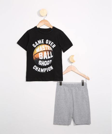 Conjunto-Infantil-Camiseta-Manga-Curta-Preto---Bermuda-Cinza-Mescla-9979108-Cinza_Mescla_1