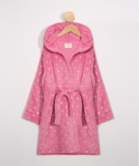 Roupao-Infantil-de-Fleece-Estampado-de-Poa-com-Foil-Manga-Longa-Rosa-9984714-Rosa_1
