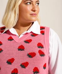Colete-de-Trico-Estampado-de-Morangos-Plus-Size-Decote-V-Mindset-Rosa-9994323-Rosa_4