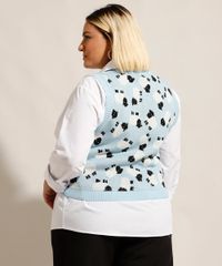 Colete-de-Trico-Estampado-de-Ovelhas-Plus-Size-Decote-V-Mindset-Azul-Claro-9994322-Azul_Claro_2