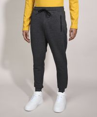 Calca-Relaxed-de-Moletom-com-Ziper-no-Bolso-Cinza-Mescla-Escuro-9986216-Cinza_Mescla_Escuro_1