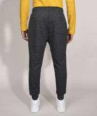 Calca-Relaxed-de-Moletom-com-Ziper-no-Bolso-Cinza-Mescla-Escuro-9986216-Cinza_Mescla_Escuro_2