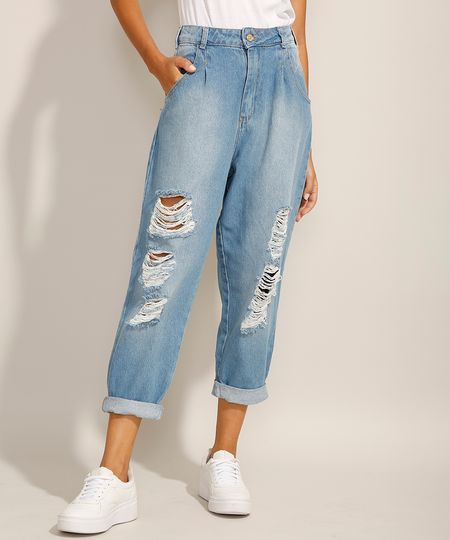 Calca-Feminina-Sawary-Slouchy-Destroyed-Cintura-Super-Alta-Azul-Escuro-9976433-Azul_Escuro_1