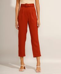 Calca-Feminina-Carrot-Cintura-Alta-Alfaiataria-com-Cinto-Cobre-9975121-Cobre_1