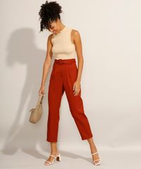 Calca-Feminina-Carrot-Cintura-Alta-Alfaiataria-com-Cinto-Cobre-9975121-Cobre_3